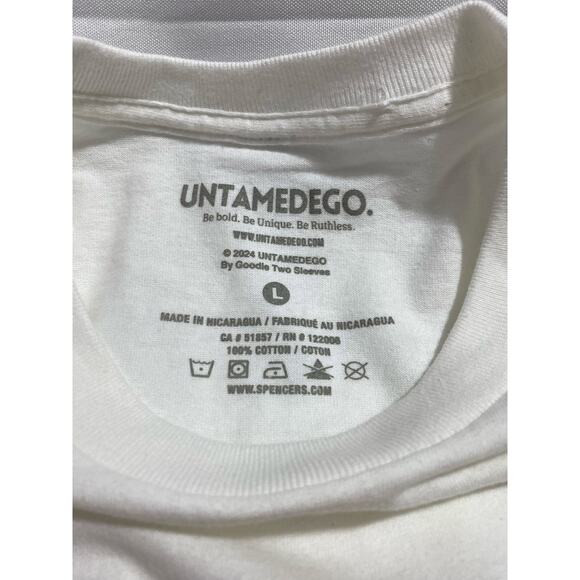 Untamed Ego T-Shirt Size Large White “I’ll Cut A B@#@ Bear” Rainbow Funny Tee - Picture 6 of 8